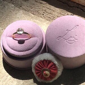 Lisa Eldridge The Nicole Ring (Stackable) Cushion Cut White Beryl in Solid 18ct